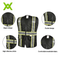 wholesale high visibility black safety reflective vest with pockets